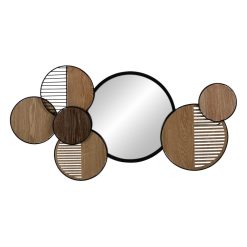 Mural Parede Espelho Natural-Preto Metal 123,20 X 4,40 X 63,