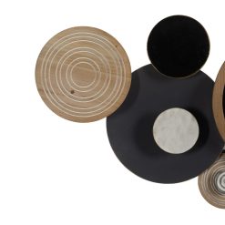 Alternative view of Mural Parede Relógio Natural-Preto Metal 128,30 X 7 X 64,11