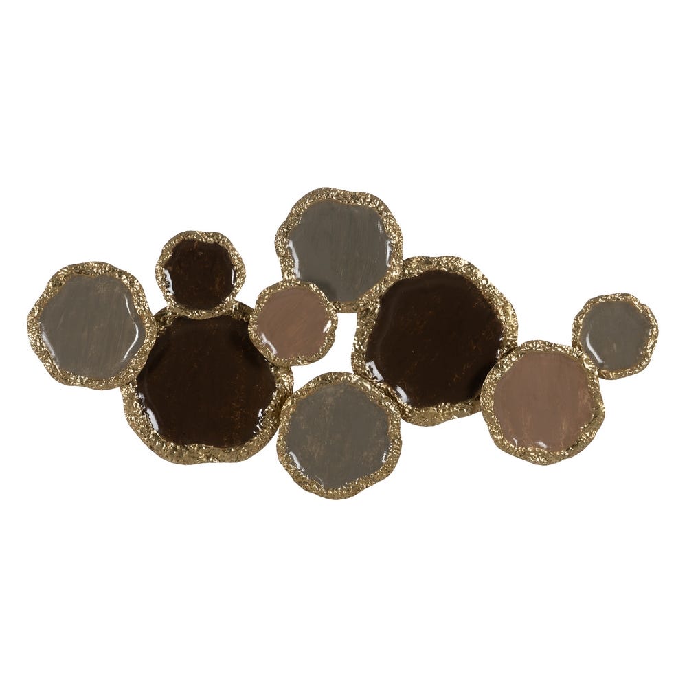 Painel De Parede Metálico Marrom-Dourado 118,70 X 6,40 X 56,50 Cm