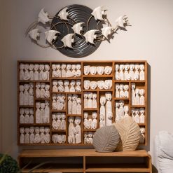 Alternative view of Parede Mural Peixes Preto-Branco Metal 119,40 X 7 X 59,70 Cm