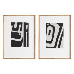 Pintura Abstrata 2/M Impressão Em Madeira 52 X 3 X 72 Cm (2 Unidades)