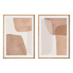 Pintura Abstrata 2/M Impressão Em Madeira 52 X 3 X 72 Cm (2 Unidades)