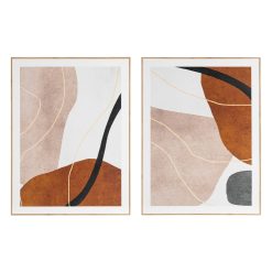 Pintura Abstrata 2/M Impressão Em Madeira 61,50 X 3,50 X 81 Cm (2 Unidades)