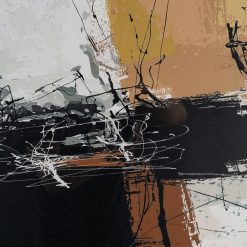 Alternative view of Pintura Abstrata Impressa Em Madeira E Vidro, 73 X 3 X 73 Cm