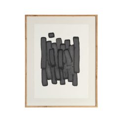 Pintura Abstrata Impressa Em Madeira E Vidro, 76 X 3 X 98 Cm