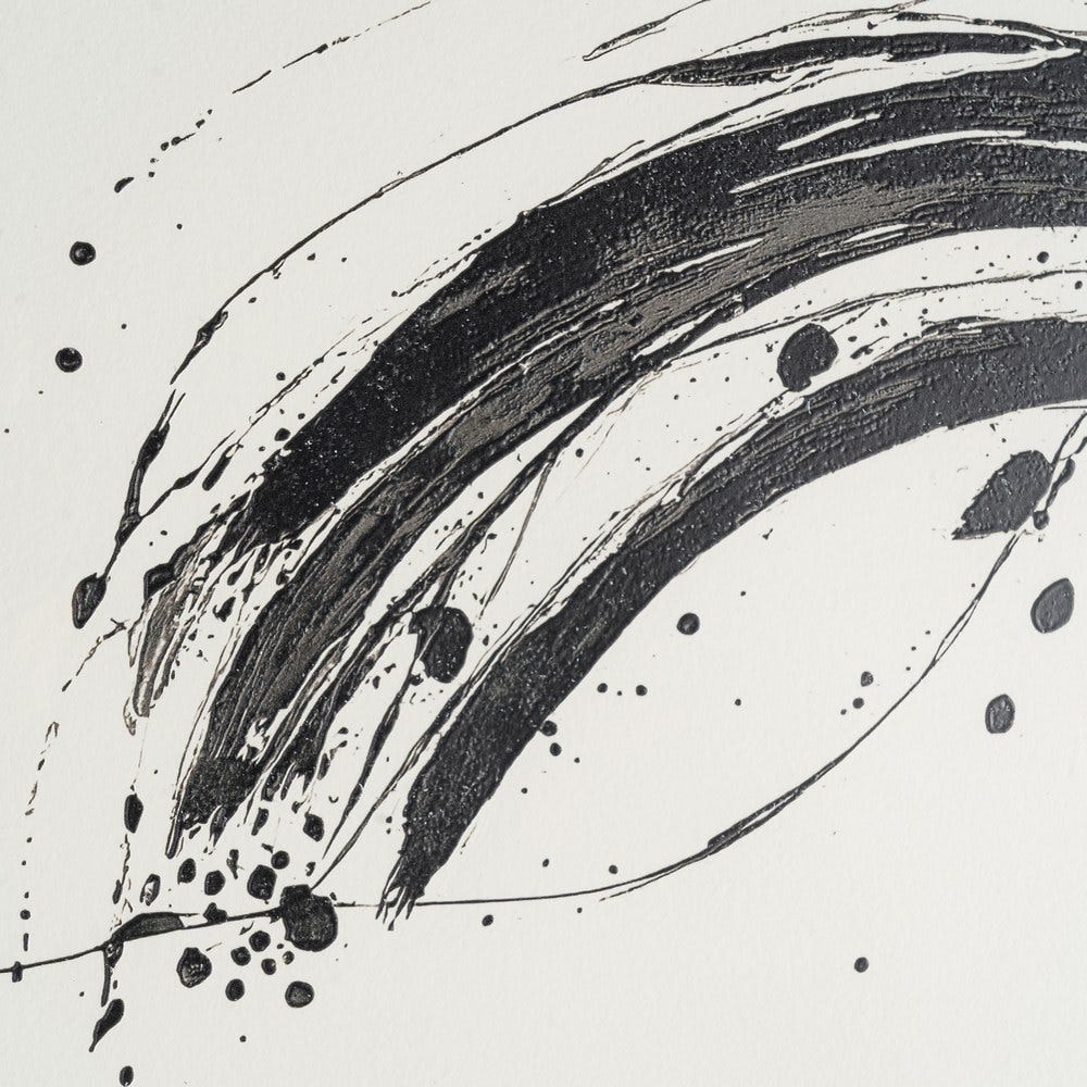 Pintura Abstrata Impressa Em Madeira E Vidro, 76 X 3 X 98 Cm - Image 5