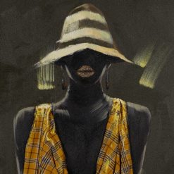 Alternative view of Pintura Africana Amarela Em Tela 90 X 3,50 X 120 Cm