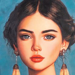 Alternative view of Pintura De Mulher Em Tela Azul Para Decoração. 87 X 4,60 X 117 Cm