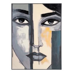 Pintura Mulher Cinza Canvas Decoração. 92 X 4,70 X 122 Cm