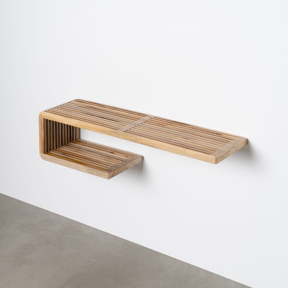 Prateleira Natural Madeira Di Teca Sala 80 X 21 X 20 Cm