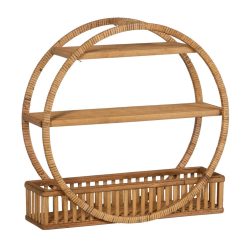 Prateleira Natural Rotim Decoração. 45,50X14X45,50Cm