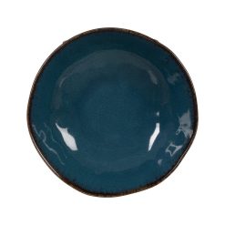 Prato Fundo Azul Stoneware Cozinha 20 X 20 X 5