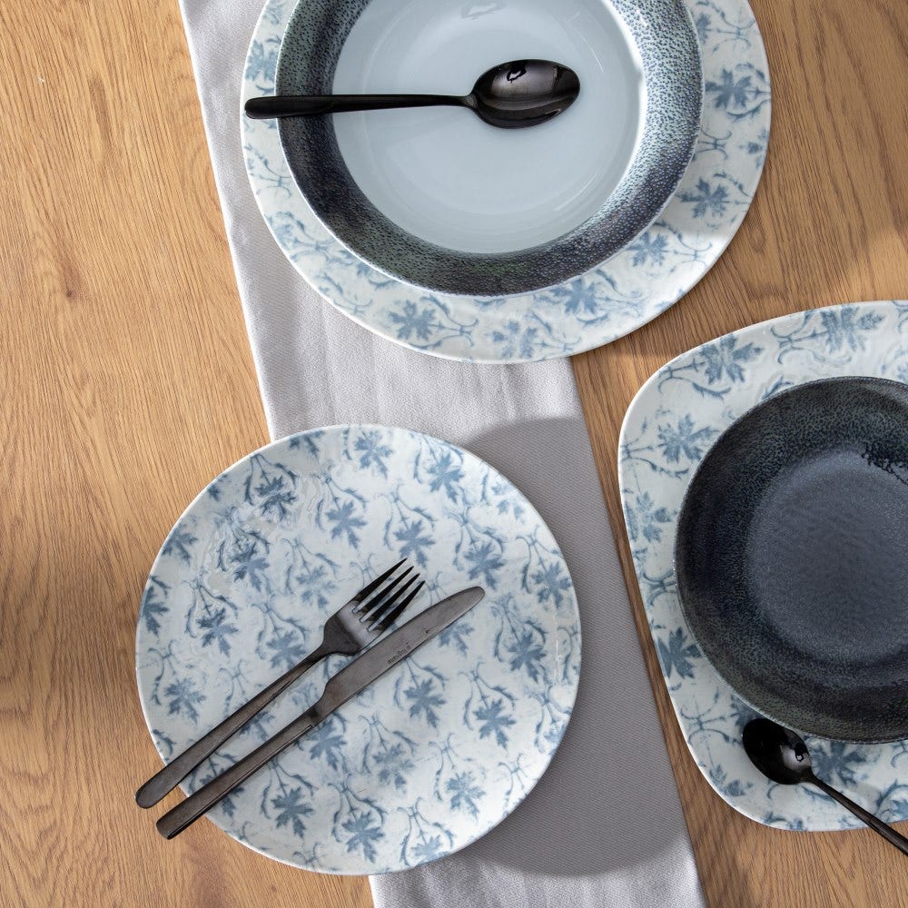 Prato Raso Azul-Branco Porcelana 26 X 26 X 3 Cm (6 unidades) - Image 3