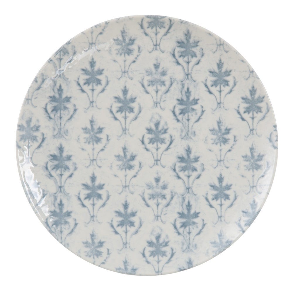 Prato Raso Azul-Branco Porcelana 26 X 26 X 3 Cm (6 unidades)