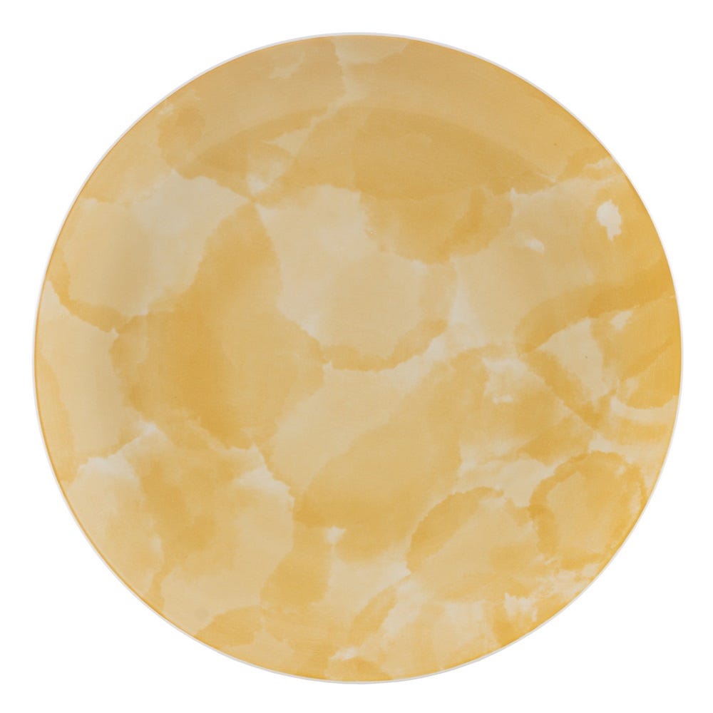 Prato Raso Mostarda Porcelana Cozinha 26 X 26 X 2