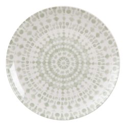 Prato Raso Verde-Branco Porcelana 27 X 27 X 2