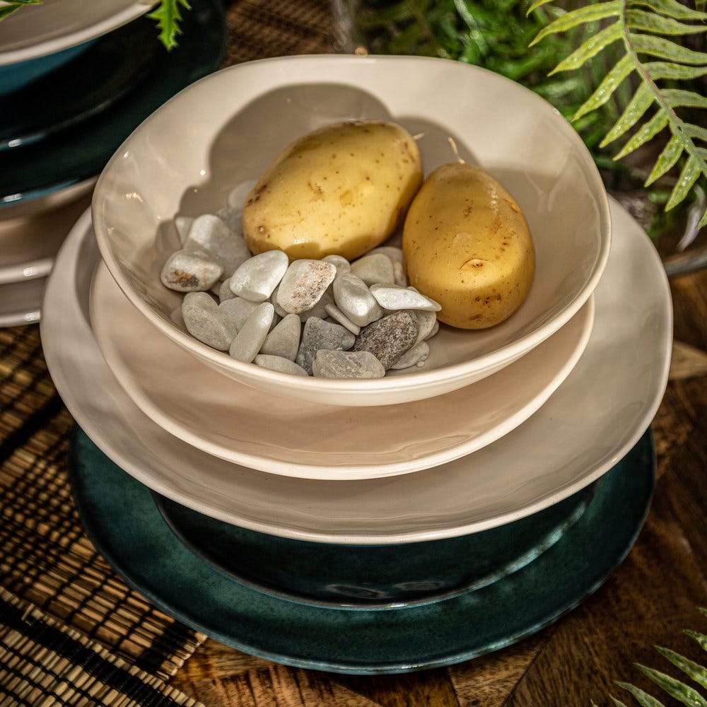 Prato Sobremesa Branco Stoneware 20 X 20 X 2 Cm (6 unidades) - Image 2