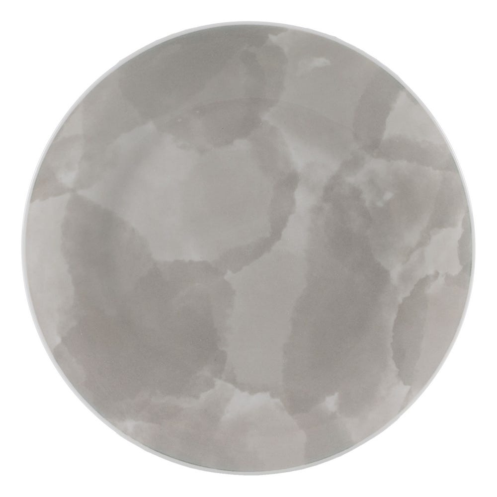 Prato Sobremesa Cinza Porcelana Cozinha 20 X 20 X 2 Cm (6 unidades)