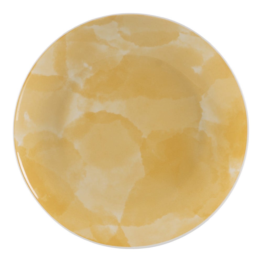 Prato Sobremesa Mostarda Porcelana 20 X 20 X 2 Cm (6 unidades)