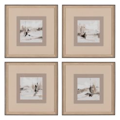 Quadro Abstrato Para Pintura 4/M 40 X 40 Cm (4 Unidades)