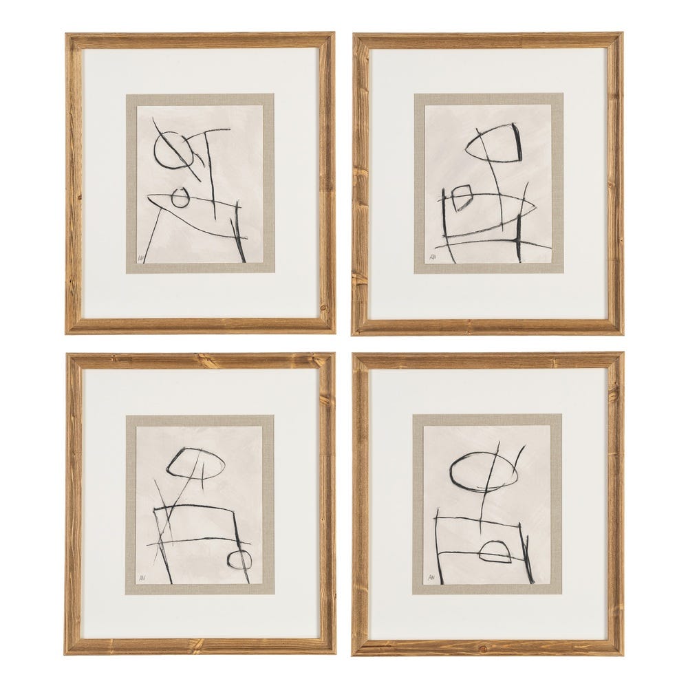 Quadro Abstrato Para Pintura 4/M 44 X 50 Cm (4 Unidades)