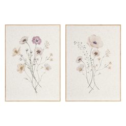 Quadro De Flores 2/M Em Madeira Impressa, 51,50 X 3,50 X 71,50 Cm (2 Unidades)