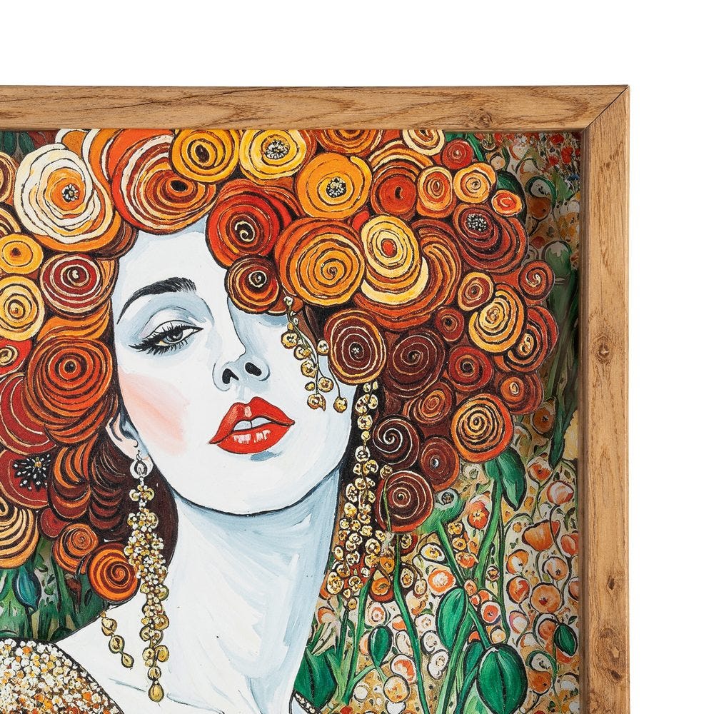 Quadro De Mulher Impresso Em Madeira E Vidro, 43 X 3,50 X 63 Cm - Image 2