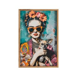 Quadro De Mulher Impresso Em Madeira E Vidro, 43 X 3,50 X 63 Cm