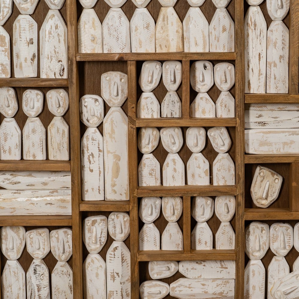 Quadro De Parede Com Figuras Em Madeira Marrom, 120 X 164 X 6 Cm - Image 2