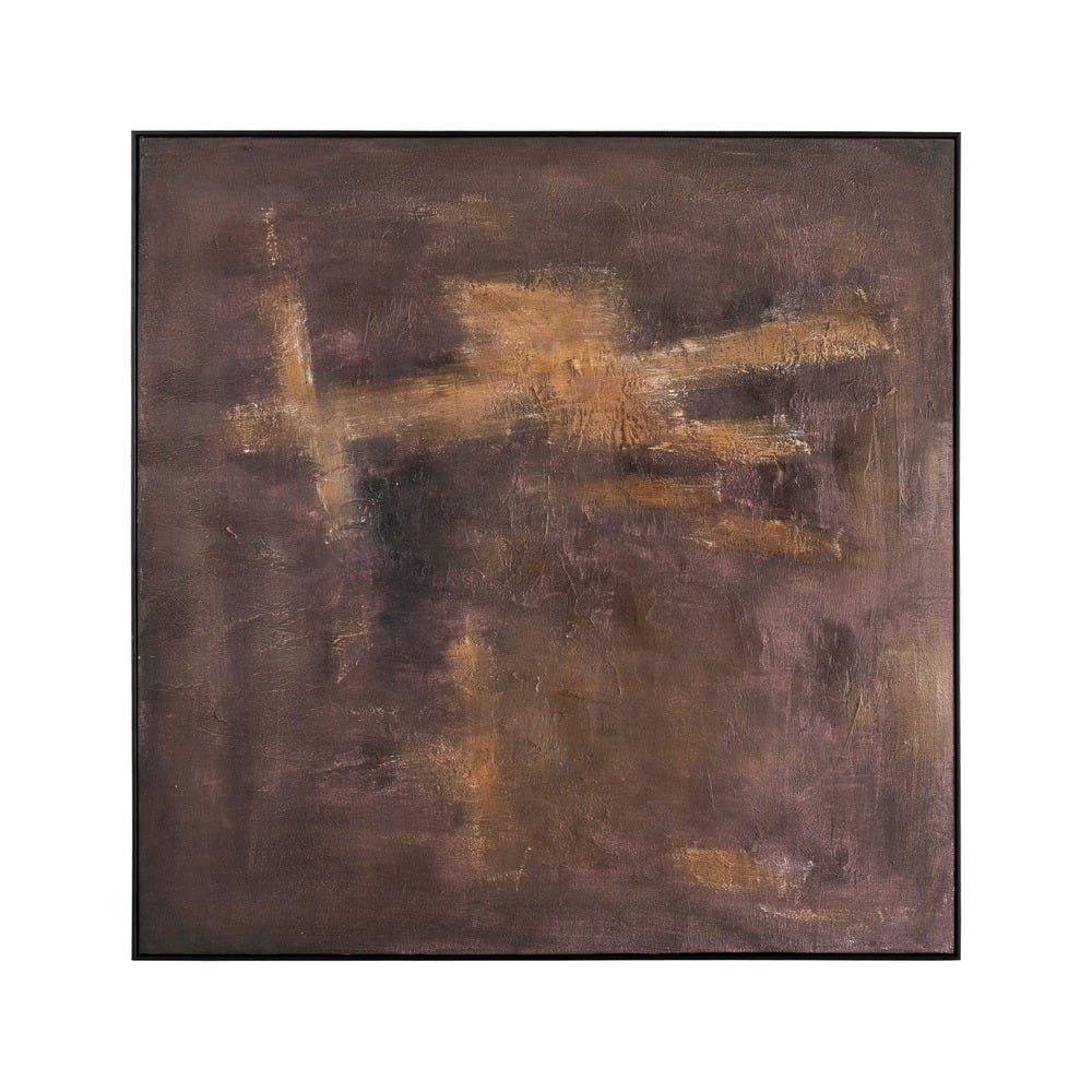 Quadro Decorativo Em Tela Marrom. 120 X 5,20 X 120 Cm