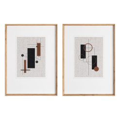 Quadro Decorativo Impresso Em Madeira, 2 Unidades, 52 X 3 X 72 Cm (2 Unidades)