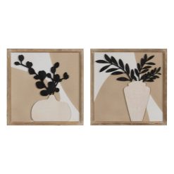 Quadro Jarrá 2/M Mdf-Madeira Decoração. 40 X 2 X 40 Cm (2 Unidades)