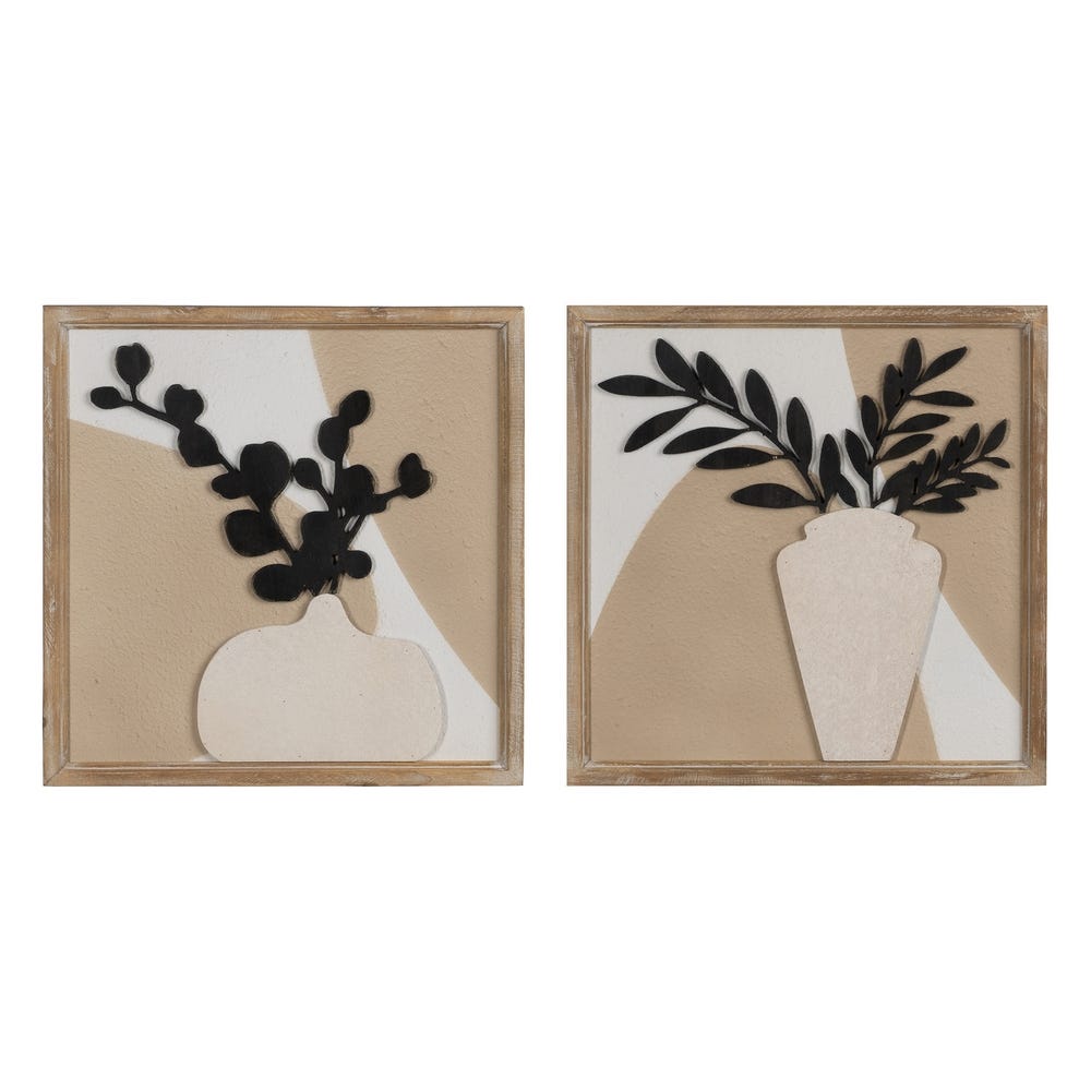 Quadro Jarrá 2/M Mdf-Madeira Decoração. 40 X 2 X 40 Cm (2 Unidades)