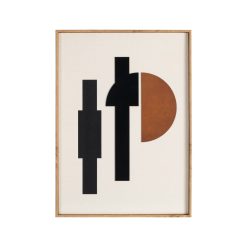 Alternative view of Quadro Misto Com Entalhes E Estampas 2/M Em Madeira 52 X 3,50 X 72 Cm (2 Unidades)