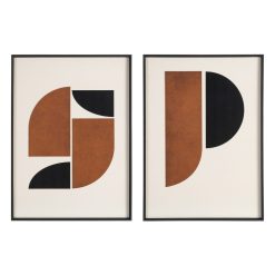 Quadro Misto Com Entalhes E Estampas 2/M Em Madeira 52 X 3,50 X 72 Cm (2 Unidades)