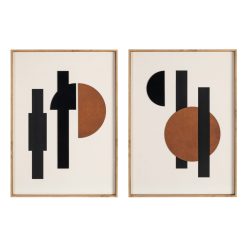 Quadro Misto Com Entalhes E Estampas 2/M Em Madeira 52 X 3,50 X 72 Cm (2 Unidades)