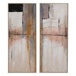 Quadro Pintura Abstrata 2/M Tela 60 X 150 Cm (2 Unidades)