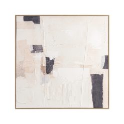 Quadro Pintura Bege-Preto-Branco 100 X 4,50 X 100 Cm