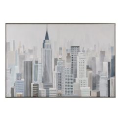 Quadro Pintura Cidade Canvas Decoração. 120 X 3,50 X 80 Cm
