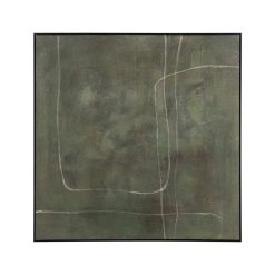 Quadro Pintura Decoração Em Tela Verde. 120 X 5,20 X 120 Cm