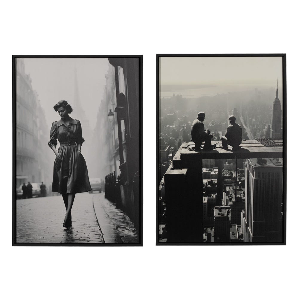 Quadro Stampato 2/M Marrom Madeira 40 X 3 X 60 Cm (2 Unidades)