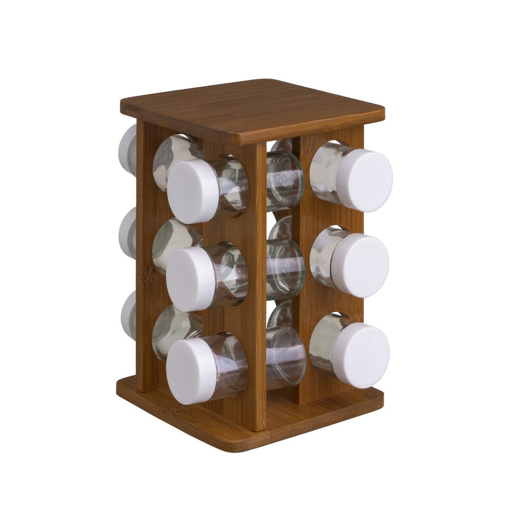 S/12 Porta Condimento Bambu Nogueira 15 X 15 X 23 Cm (2 unidades)