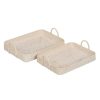 S/2 Bandeja Branco Fibra Natural 45 X 34 X 13 Cm (1 unidade)