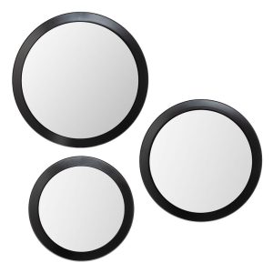 S/3 Espelho Marrom Metal-Cristal 84,50 X 7 X 84,50 Cm