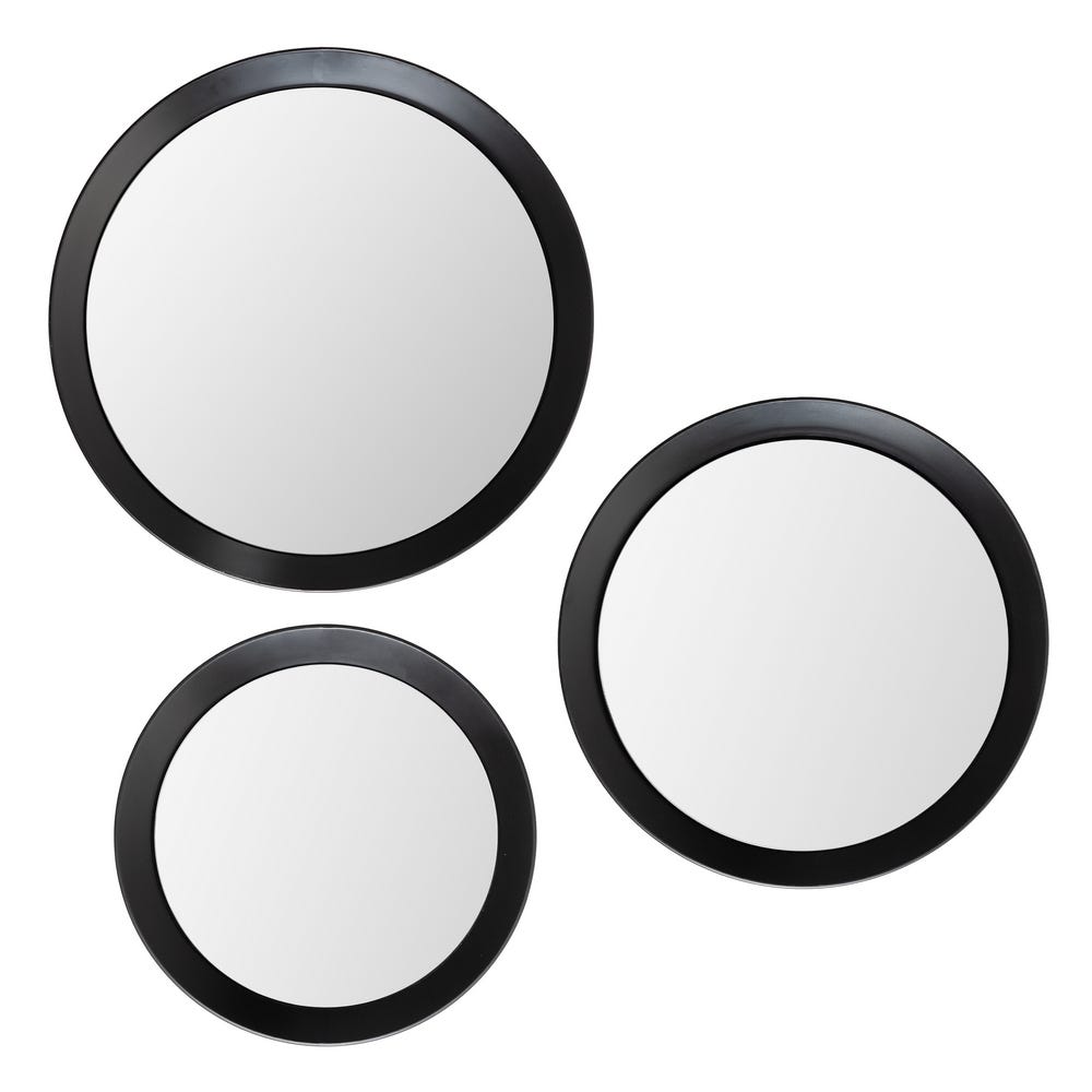 S/3 Espelho Marrom Metal-Cristal 84,50 X 7 X 84,50 Cm