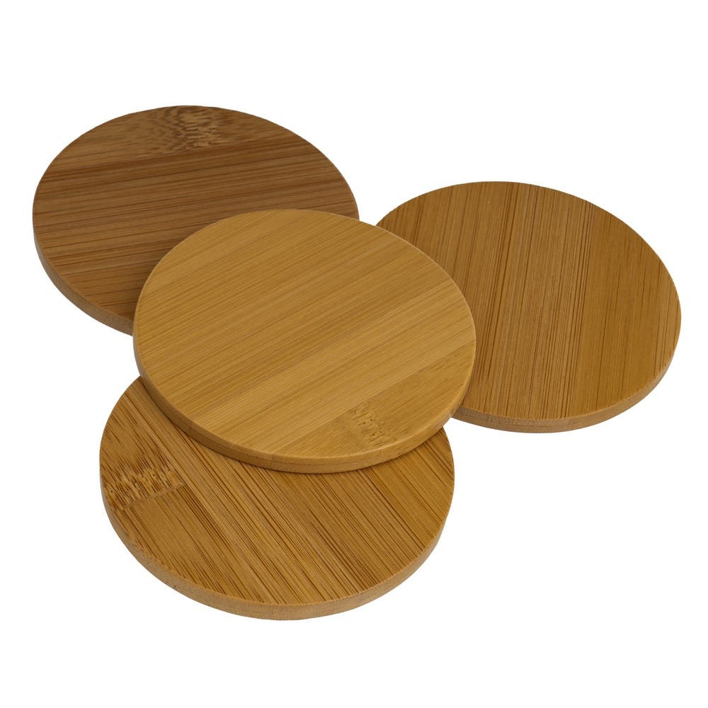 S/4 Porta-Copos Bambu Nogueira 11 X 11 X 3 Cm (2 unidades) - Image 4