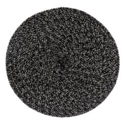 Salvamantel Trenzado Negro-Blanco 38 X 38 Cm (4 unidades)