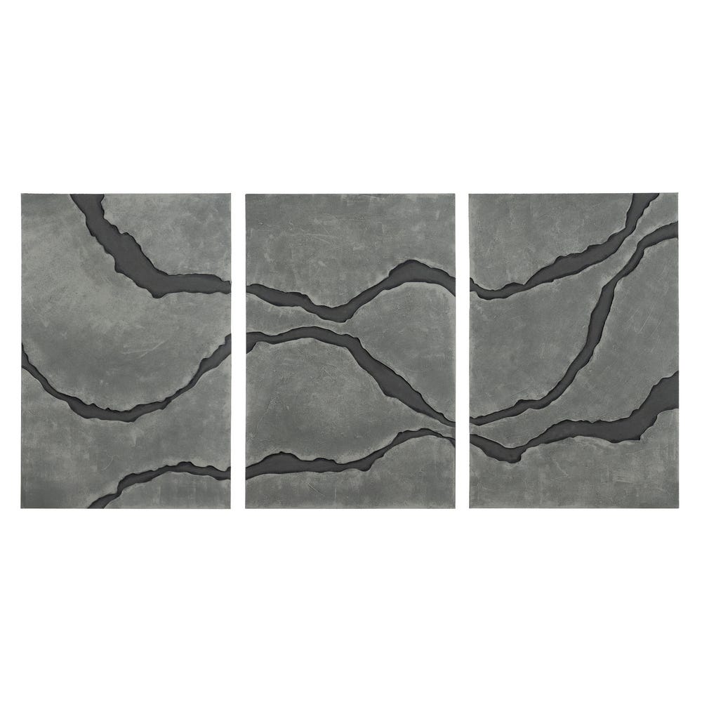 Tríptico Relevo Canvas Decoração. 240X120Cm