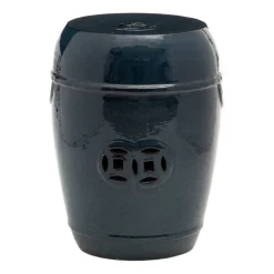 Banco Azul Cerâmica Decoração. 35x35x48cm