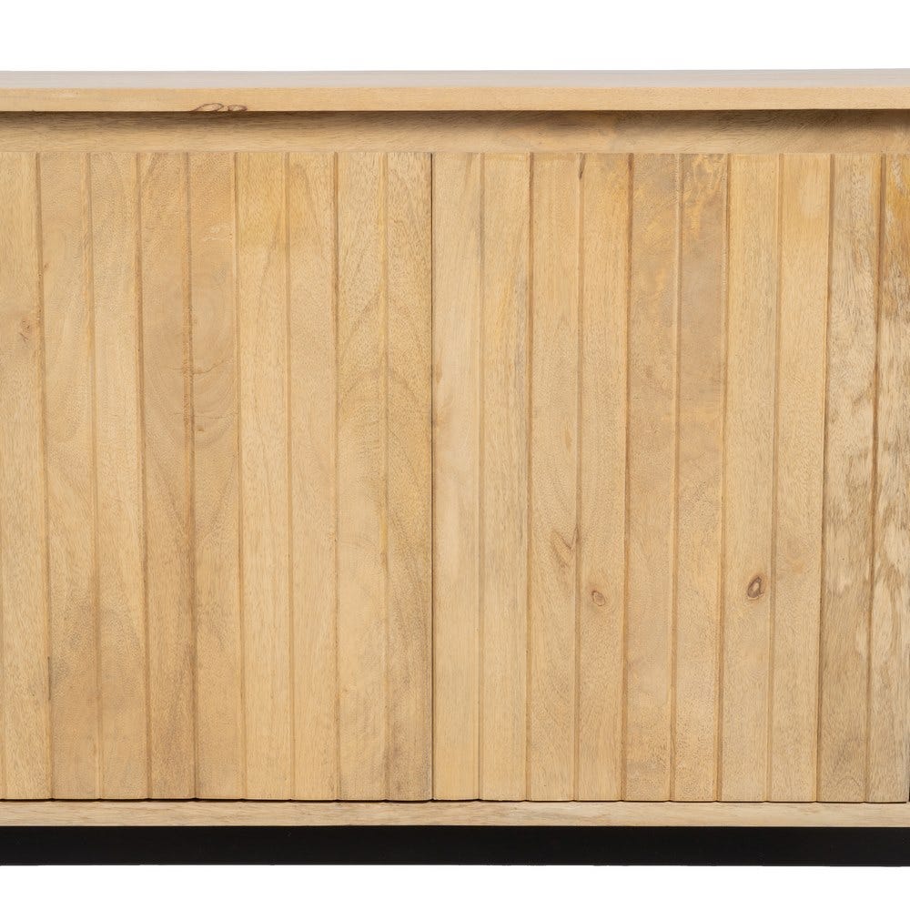 Aparador Natural-Preto Madeira-Ferro Quarto 170 X 40 X 75 Cm - Image 6